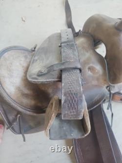 Vintage 15 Brown Leather Western Horse Saddle Roping Saddle # 3920