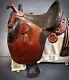 Vintage 15 Outback Western Brown Leather Saddle In Good Used Condition