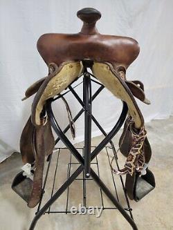 Vintage 15 Tex Tan Round Skirt Western Barrel Racing Saddle SQHB