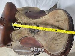 Vintage 15 Tex Tan Round Skirt Western Barrel Racing Saddle SQHB