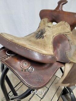 Vintage 15 Tex Tan Round Skirt Western Barrel Racing Saddle SQHB