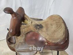 Vintage 15 Tex Tan Round Skirt Western Barrel Racing Saddle SQHB