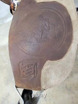 Vintage 15 Tex Tan Round Skirt Western Barrel Racing Saddle SQHB