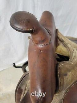 Vintage 15 Tex Tan Round Skirt Western Barrel Racing Saddle SQHB