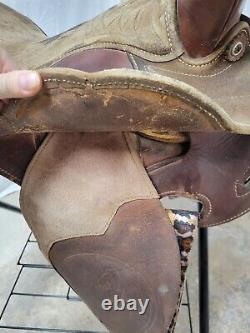 Vintage 15 Tex Tan Round Skirt Western Barrel Racing Saddle SQHB