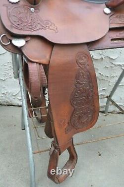 Vintage 16 Circle Y Western Park And Trail Saddle Semi QH Bars Reg Tree Pecan