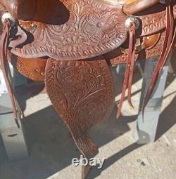 Vintage 16 WESTERN HORSE SADDLE Fully Beautifully Tooled North & Judd Hardware