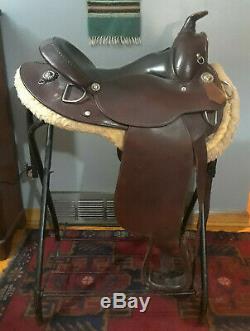 Vintage 1980s Circle Y Endurance Saddle used Western with Pad Brown Leather USA