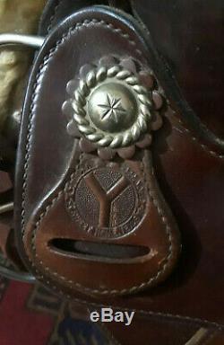 Vintage 1980s Circle Y Endurance Saddle used Western with Pad Brown Leather USA