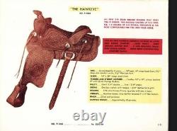 Vintage 60s Big Horn'The Hawkeye' 15 Western Saddle Tooled Leather