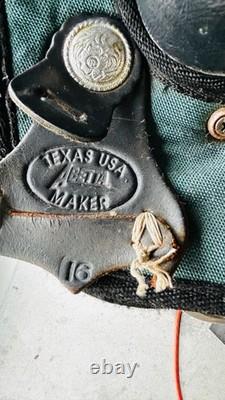 Vintage Abetta Cordura Nylon Synthetic West 20 Western Trail Saddle Green/Black