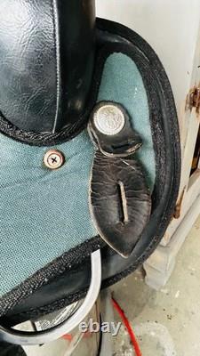 Vintage Abetta Cordura Nylon Synthetic West 20 Western Trail Saddle Green/Black