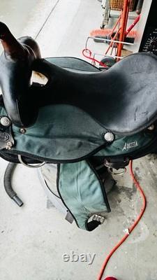 Vintage Abetta Cordura Nylon Synthetic West 20 Western Trail Saddle Green/Black