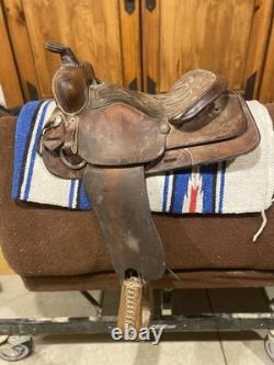Vintage Action Co Western Saddle, 15 Padded Seat, Favorite For Trail Riders