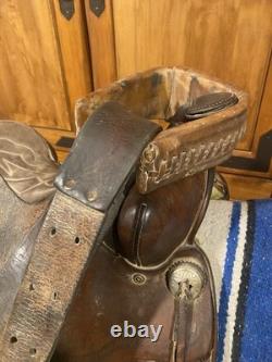 Vintage Action Co Western Saddle, 15 Padded Seat, Favorite For Trail Riders