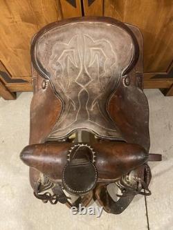 Vintage Action Co Western Saddle, 15 Padded Seat, Favorite For Trail Riders