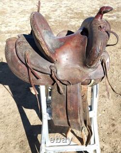 Vintage Al Furstnow #405 Saddle Miles City, Montana 12½ Seat Tooled