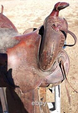 Vintage Al Furstnow #405 Saddle Miles City, Montana 12½ Seat Tooled