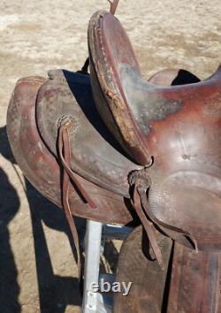 Vintage Al Furstnow #405 Saddle Miles City, Montana 12½ Seat Tooled