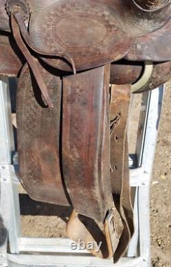 Vintage Al Furstnow #405 Saddle Miles City, Montana 12½ Seat Tooled