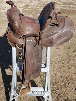 Vintage Al Furstnow #405 Saddle Miles City, Montana 12½ Seat Tooled