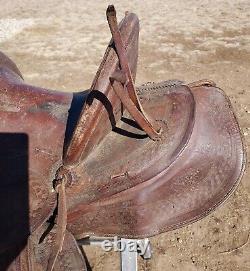 Vintage Al Furstnow #405 Saddle Miles City, Montana 12½ Seat Tooled