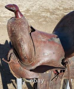 Vintage Al Furstnow #405 Saddle Miles City, Montana 12½ Seat Tooled