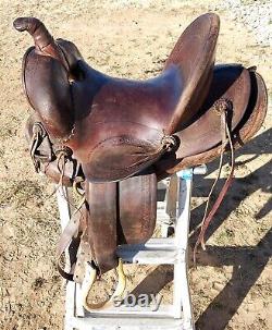 Vintage Al Furstnow #488 Saddle Miles City, Montana 14 Seat Tooled