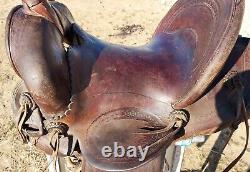 Vintage Al Furstnow #488 Saddle Miles City, Montana 14 Seat Tooled