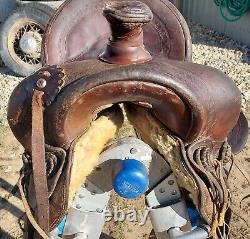 Vintage Al Furstnow #488 Saddle Miles City, Montana 14 Seat Tooled