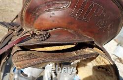 Vintage Al Furstnow #488 Saddle Miles City, Montana 14 Seat Tooled