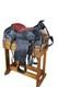 Vintage American Western Black & Red Tooled Leather Embossed 16 Horse Saddle