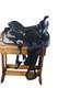 Vintage American Western Black & Silver Tooled Leather Embossed 16 Horse Saddle
