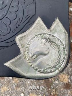 Vintage/Antique 13 youth Western parade saddle withsilver horse heads