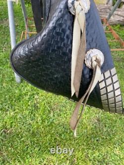 Vintage/Antique 13 youth Western parade saddle withsilver studs, tapaderos