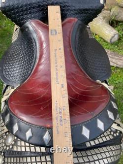 Vintage/Antique 13 youth Western parade saddle withsilver studs, tapaderos