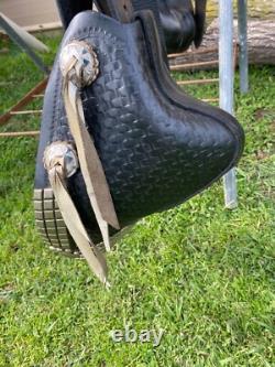 Vintage/Antique 13 youth Western parade saddle withsilver studs, tapaderos