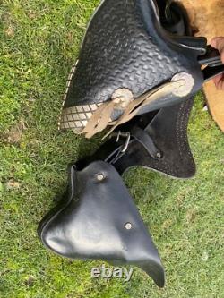 Vintage/Antique 13 youth Western parade saddle withsilver studs, tapaderos
