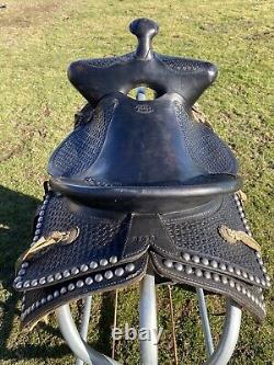 Vintage/Antique 14 Simco Western parade saddle withsilver studs, tapaderos