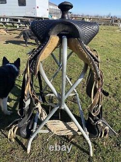 Vintage/Antique 14 Simco Western parade saddle withsilver studs, tapaderos