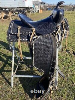 Vintage/Antique 14 Simco Western parade saddle withsilver studs, tapaderos