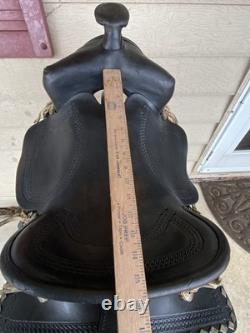 Vintage/Antique 15.5 Simco Western saddle withsilver diamonds, tapaderos