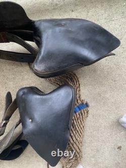 Vintage/Antique 15.5 Simco Western saddle withsilver diamonds, tapaderos