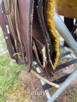 Vintage/Antique Galindo 14 Mexican vaquero saddle withsaddle bags, sword scabbard