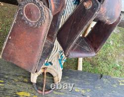 Vintage/Antique Galindo 14 Mexican vaquero saddle withsaddle bags, sword scabbard