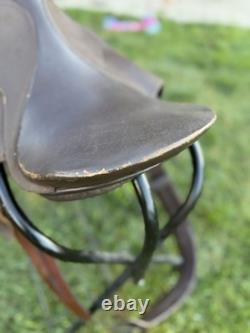 Vintage Antique Original Brown Leather Horse Saddle