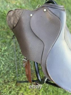 Vintage Antique Original Brown Leather Horse Saddle