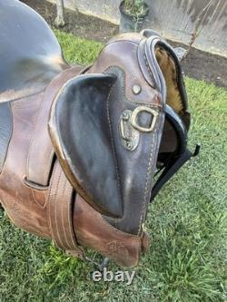 Vintage Antique Original Brown Leather Horse Saddle