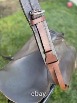 Vintage Antique Original Brown Leather Horse Saddle