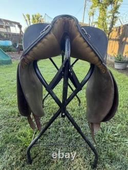 Vintage Antique Original Brown Leather Horse Saddle